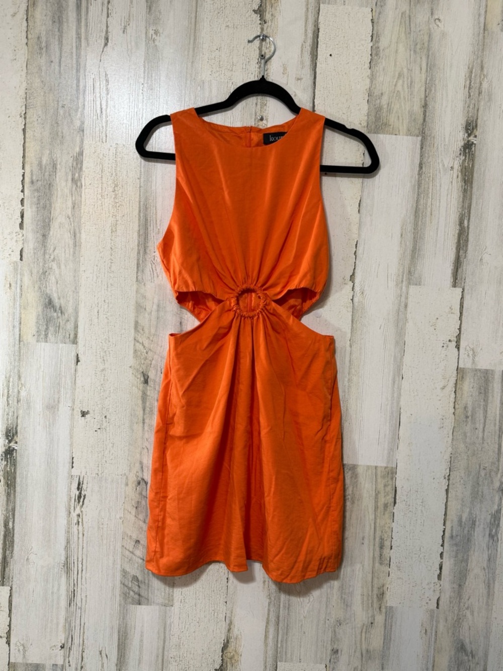 Kourt Cutout Ring-Detail Mini Dress in Orange